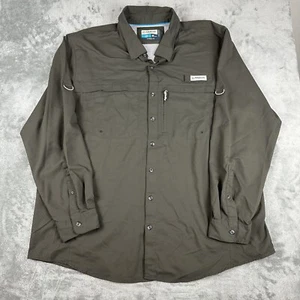 Camisa Magallanes Para Hombre 2XL Marrón Botones Mangas Largas Al aire Exterior Equipo de Pescado Nublado - Imagen 1 de 11