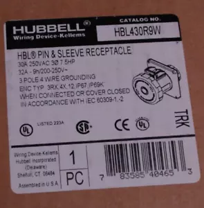 HUBBELL HBL430R9W PIN & SLEEVE RECEPTACLE - Picture 1 of 2