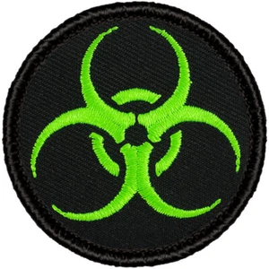 Neon Green Bio-hazard Patrol Patch - 2" Round Embroidered Patch - Picture 1 of 1