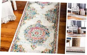Penrose Collection Area Rug - Alexis (2' 2" x 6' 1" Runner, Ivory/ Blue) - Picture 1 of 7