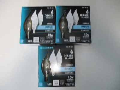 Ecosmart 9-Pack Dimmable Daylight Clear Glass 40w Replacement Candelabra Bulbs - Image 1 of 4