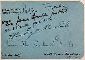 PETER FINCH JAMES ROBERTSON JUSTICE Autographed SIGNED ALBUM PAGE ROBIN HOOD +4 - Picture 1 of 8