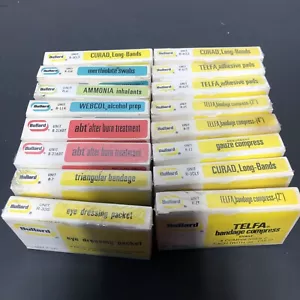 Articoli di pronto soccorso vintage BULLARD, bande curad, trattamento ustioni, kit garza 16 pezzi - Foto 1 di 5