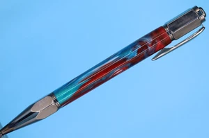 Vertex Ballpoint Click Pen in Gunmetal Finish and Revolutionary Colors - Picture 1 of 7