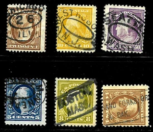SEATTLE BOSTON ETC Oval Box Town Cancel 4-50 Cent Washington Franklin US 18 - Picture 1 of 3