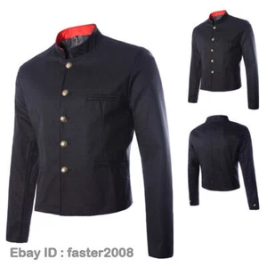 Men Single Breasted Jacket Blazer Japanese School Uniform Slim Coat Tops Fashion - Imagen 1 de 6