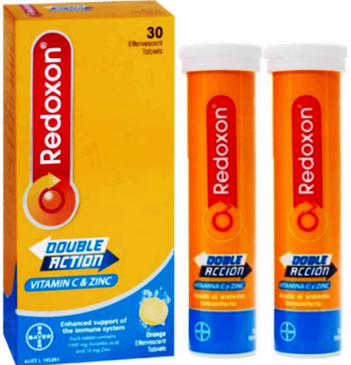 2 Cajas Redoxon Doble Acción Vitamina C + Zinc 30’S Naranja Tableta Efervescente Foto 1 de 1