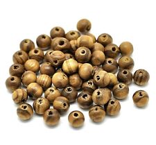 100 Wood Burly Natural Beads 8mm Brown Wooden Hole 2mm J19898V