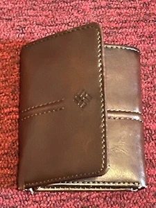 Columbia Mens Trifold Genuine Coated Leather Wallet Brown Security Wallet NEW - Picture 1 of 7