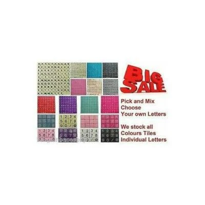 BARGAIN BASE PICK & MIX PLASTIC COLOURED/WOOD SCRABBLE TILES LETTERS NUMBERS / @ from 1-1000
