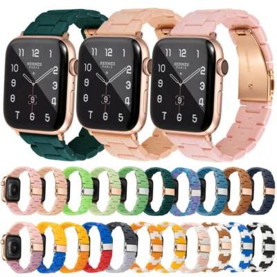 Resin Wrist Watch Band iWatch Strap Bracelet For Apple Watch Series SE 9 8 7 6-1 - Image 1 of 4