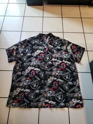 LV LAS VEGAS Raiders Football NFL Team Apparel Hawaiian  Shirt 3XL  - Image 1 of 4