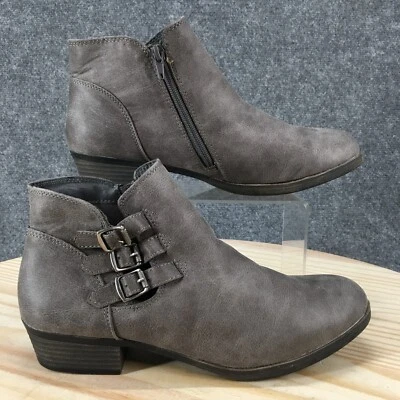 London Fog Collection Boots Womens 10 M Tommy Ankle Booties Heels Gray Fabric - Image 1 of 4