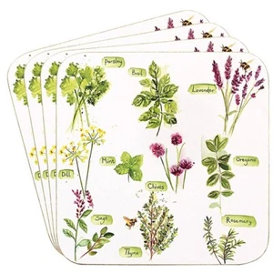 Set of 4 Gift Packed Chefs Herb Garden Laminated Coasters Large Range In Stock - Picture 1 of 1