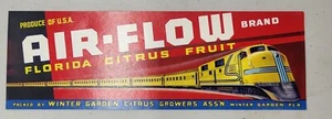 ADVERTISING Label Winter Garden Florida Air Flow Citrus Train Railroad - Picture 1 of 1