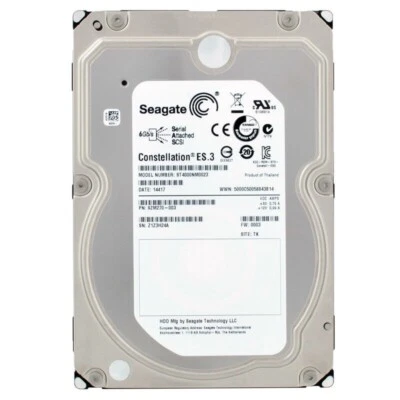Disque Dur Seagate ES.3 4TO ST4000NM0023 7200T/min 128Mo Cache SAS 3,5" Pouces - Image 1 of 4