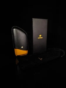 Black and Gold Leather Cigar Carrying Case NIB - Picture 1 of 13