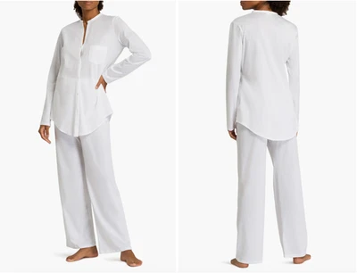 全新 $280 Hanro 棉豪华睡衣 白色 尺寸 M — 第 1/4 张图片