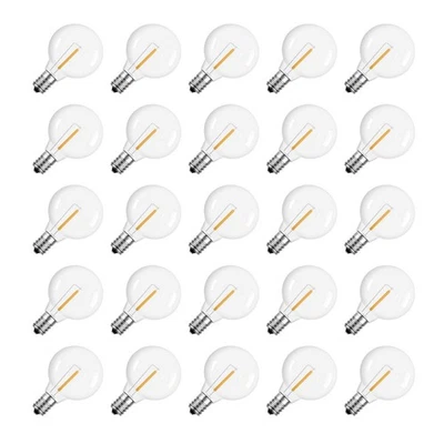 G40 1.57 Inch LED Replacement Bulbs, E12 Screw Base, 25-Pack, Warm White - Image 1 of 4