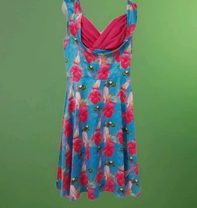 Lindy Bop Size 16 Dress Hummingbird Floral fit & flare Party Occassion - Picture 1 of 7
