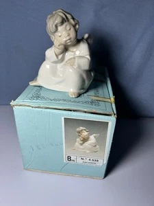 Lladro Porcelain Figurine #4539 “Ángel Pensando” Thinking Angel with Box Spain - Picture 1 of 8