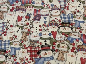 Dianna Marcum Denim Snow Buddies Cotton Fabric Marcus Brothers Textiles 20” X44” - Picture 1 of 2