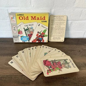 Vintage 1968 Old Maid Jumbo Card Game Milton Bradley 4875 Complete - Picture 1 of 10