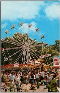 HOLYOKE, Mass. Postcard MOUNTAIN PARK Amusement Rides / Ferris Wheel View c1960s - Picture 1 of 2