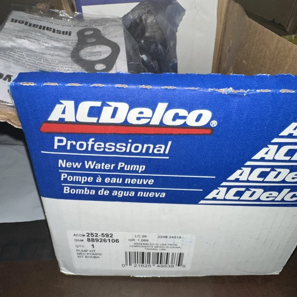 For Chevy Camaro 69-76 ACDelco 252-592 Professional Engine Coolant Water Pump - Image 1 of 3