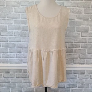 Blusa túnica Icebird muselina dobladillo crudo NUEVA Lg Boho Lagenlook costera fluida - Imagen 1 de 8