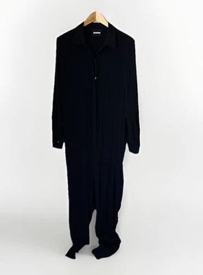 Monrow Black Crepe Long Sleeve Pant Jumpsuit - Image 1 of 4