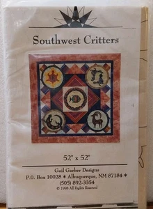 Southwest Critters Gail Gerber Designs Quilt Pattern Applique 52x52 1998 - Picture 1 of 2