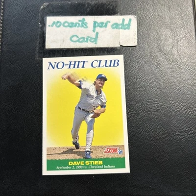 B101 Set Break 1991 Score #707 Dave Stieb Toronto Blue Jays No Hit Club - Image 1 of 2