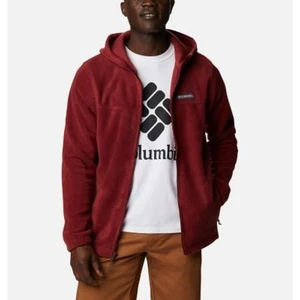 Sudadera con capucha polar con cremallera completa Columbia Steens Mountain para hombre nueva con etiquetas, talla M, roja - Imagen 1 de 1