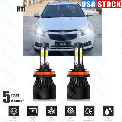 For Chevy Malibu 2008 2009 2010 2011 2012 LED Headlights High/Low Beam Bulbs - Image 1 of 4