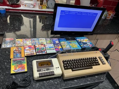 COMMODORE 64 C64 BREADBIN COMPUTER  inc GAMES , JOYSTICK , TAPE DECK -  WORKING  - Image 1 of 4