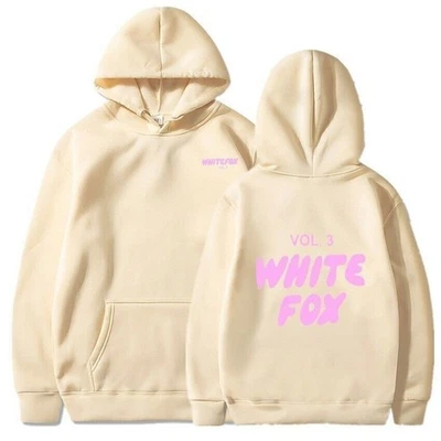 New Child White Black Fox Pocket Hoodies Kids Sweatshirts Casual Pullover Tops