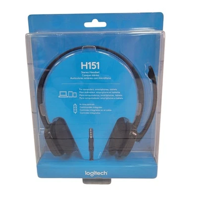 Logitech H151 Stereo Multi Device Headset with In Line Controls New OEM	 - Image 1 of 4