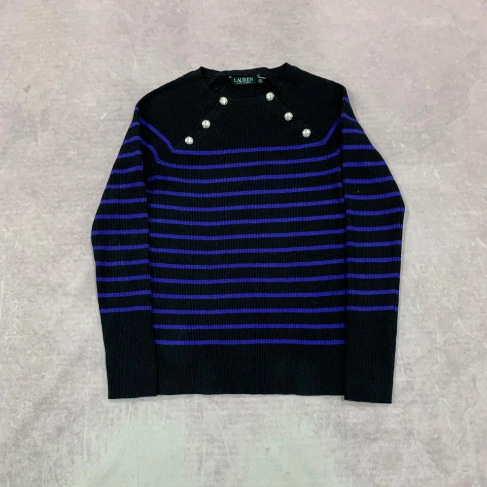 Ralph Lauren Top Manga Larga Rayas Estampado Top Para Mujer Foto 1 de 4