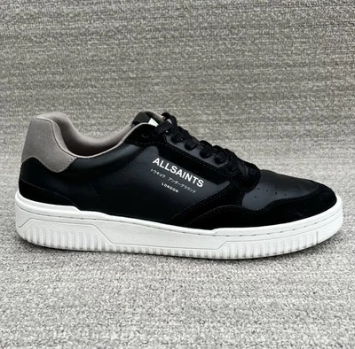 AllSaints Regan Low Top Black Leather Sneaker Men's Size 10 US - Image 1 of 4
