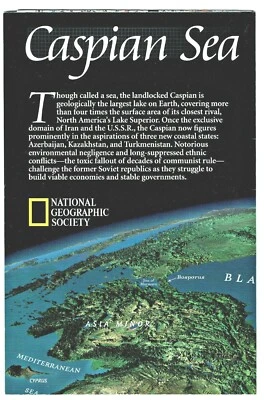 1999-5 May CASPIAN SEA REGION National Geographic Map EUC - A3+ Foto 1 de 4