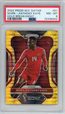 Mark-Anthony Kaye 2022 Panini Prizm World Cup Gold Breakaway Prizm /10 PSA 8 #51 - Image 1 of 2