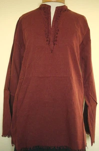 Boho Peasant_Embroidered Light Cotton Fringe Tunic Shirt/Kurta Top_Plus Size_New - Picture 1 of 2