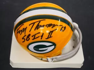 FUZZY THURSTON SIGNED RIDDELL MINI THROWBACK HELMET INSCRIBED "SBI & II" PSA COA - Picture 1 of 2
