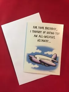 Tarjeta de felicitación traviesa humor divertido broma sarcástica cumpleaños aniversario vintage - Imagen 1 de 2