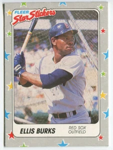 1988 Fleer Sticker #6 Ellis Burks Boston Red Sox - Picture 1 of 2
