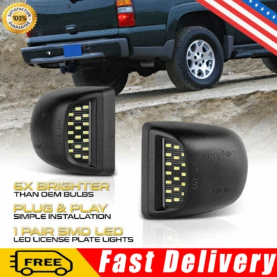 For Chevy Silverado Avalanche 1999-2013 BRIGHT SMD LED License Plate Lights Lamp — 第 1/4 张图片