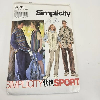 1994 Simplicity Sewing Pattern 9063 Adults Teens Pants Shorts Top Sz XS-M Uncut - Image 1 of 3