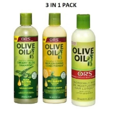 ORGANIC ROOT STIMULATOR ORS OLIVENÖL SHAMPOO, AUFFÜLLENDE SPÜLUNG & ÖL FEUCHTIGKEITSSPENDENDE HAARLOTION