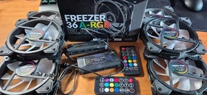 EZDIY-FAB 120mm RGB Lüfter, Motherboard Aura Sync, RGB für PC mit Hub X - Bild 1 von 4